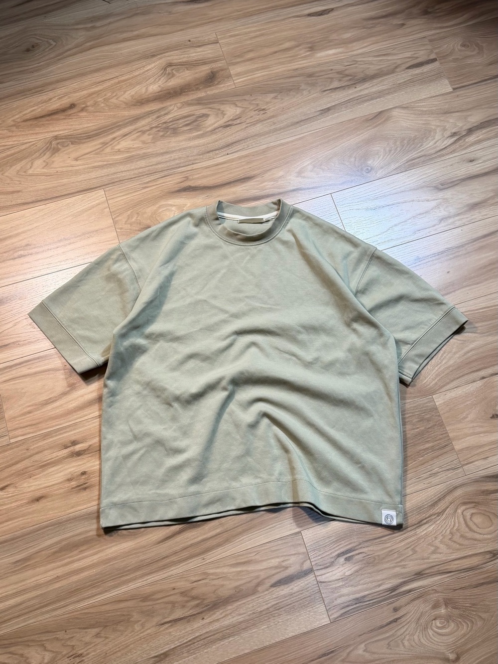 Hudson & Barrow Men’s Green Solid Short Sleeve Crew Neck Knit T-Shirt Size M